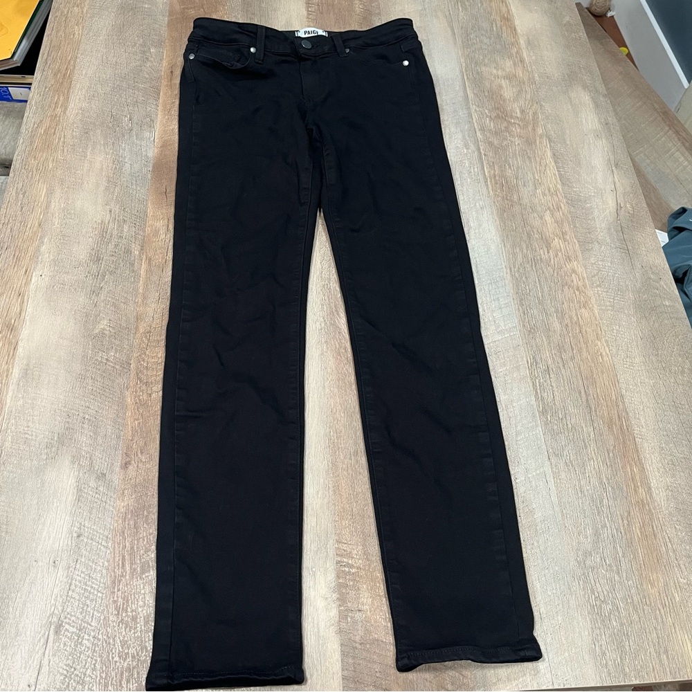 PAIGE Skyline Skinny Size 28 Jet Black Denim Jeans